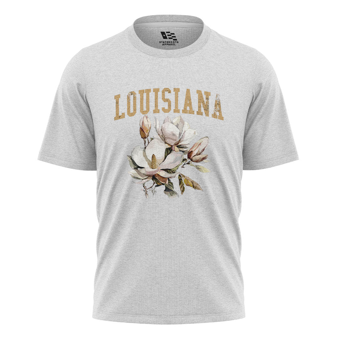 Louisiana Watercolor Magnolia Bouquet T-Shirt | Tee - White #1