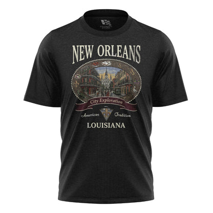 New Orleans French Quarter T-Shirt | City Explore Tee - Black #1