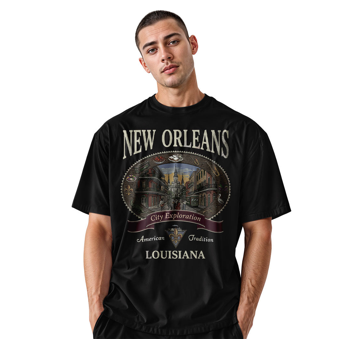 New Orleans French Quarter T-Shirt | City Explore Tee - Black #2