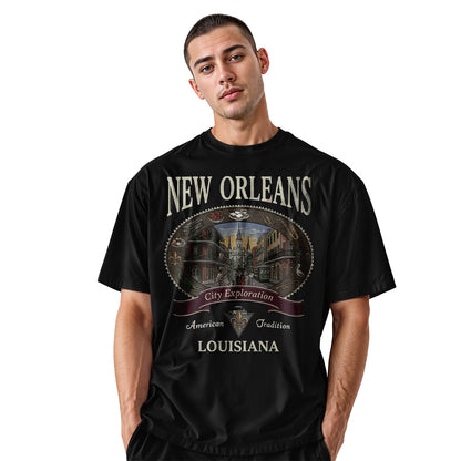 New Orleans French Quarter T-Shirt | City Explore Tee - Black #2