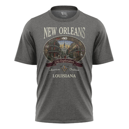 New Orleans French Quarter T-Shirt | City Explore Tee - Charcoal #1