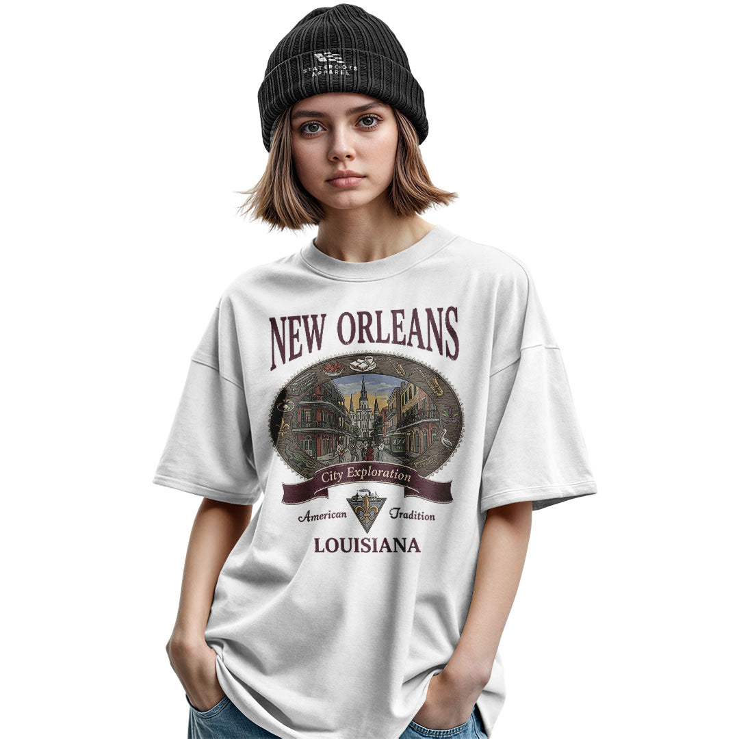 New Orleans French Quarter T-Shirt | City Explore Tee - Military Green #2