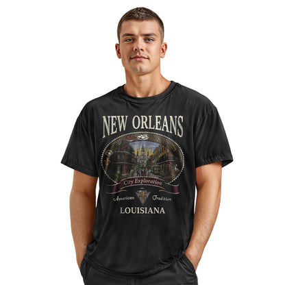 New Orleans French Quarter T-Shirt | City Explore Tee - Navy #2
