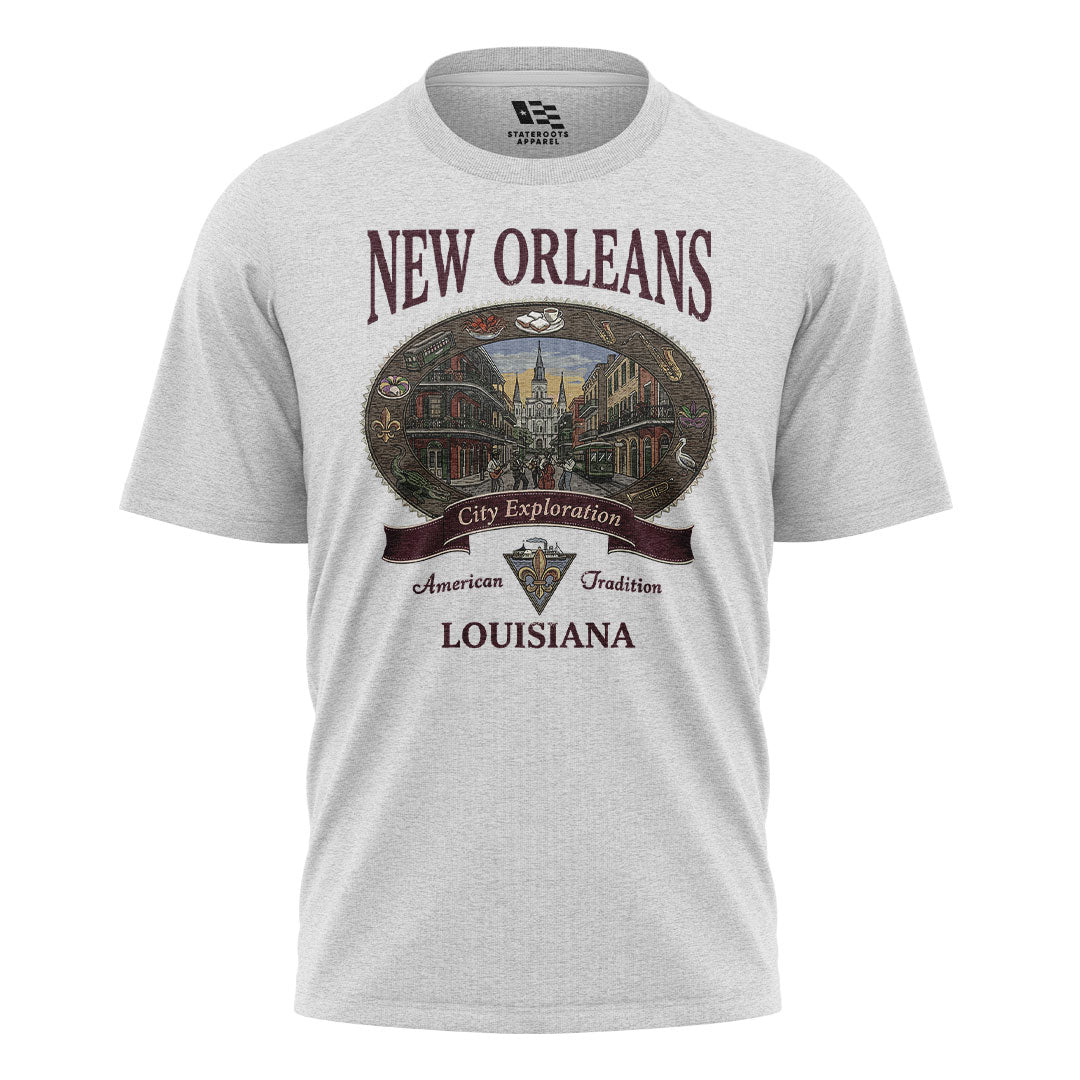 New Orleans French Quarter T-Shirt | City Explore Tee - White #1