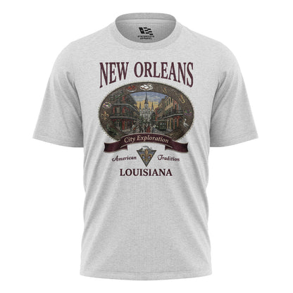 New Orleans French Quarter T-Shirt | City Explore Tee - White #1