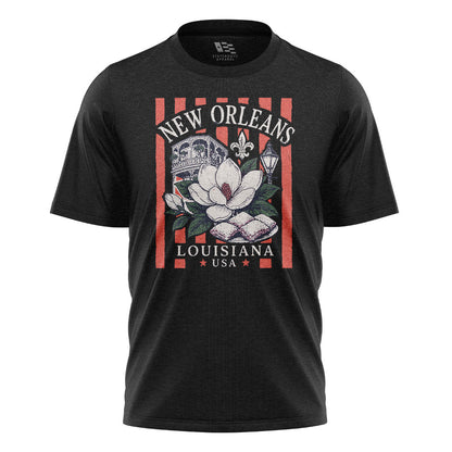 New Orleans Magnolia Beignets T-Shirt | NOLA Tee - Black #1