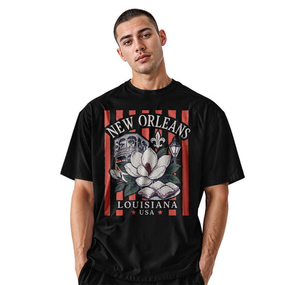 New Orleans Magnolia Beignets T-Shirt | NOLA Tee - Black #2