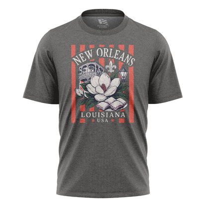 New Orleans Magnolia Beignets T-Shirt | NOLA Tee - Charcoal #1