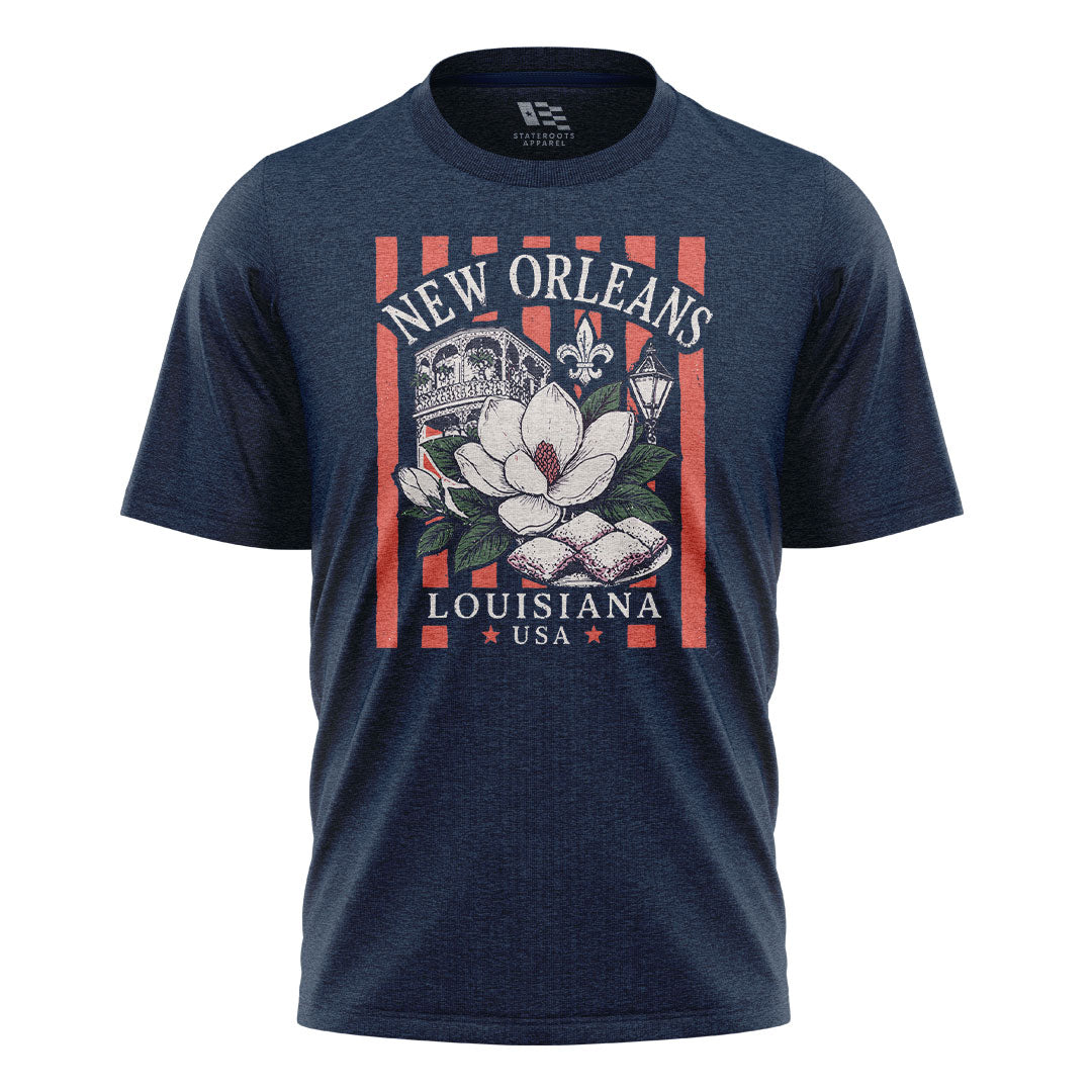 New Orleans Magnolia Beignets T-Shirt | NOLA Tee - Navy #1