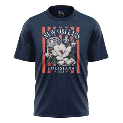 New Orleans Magnolia Beignets T-Shirt | NOLA Tee - Navy #1