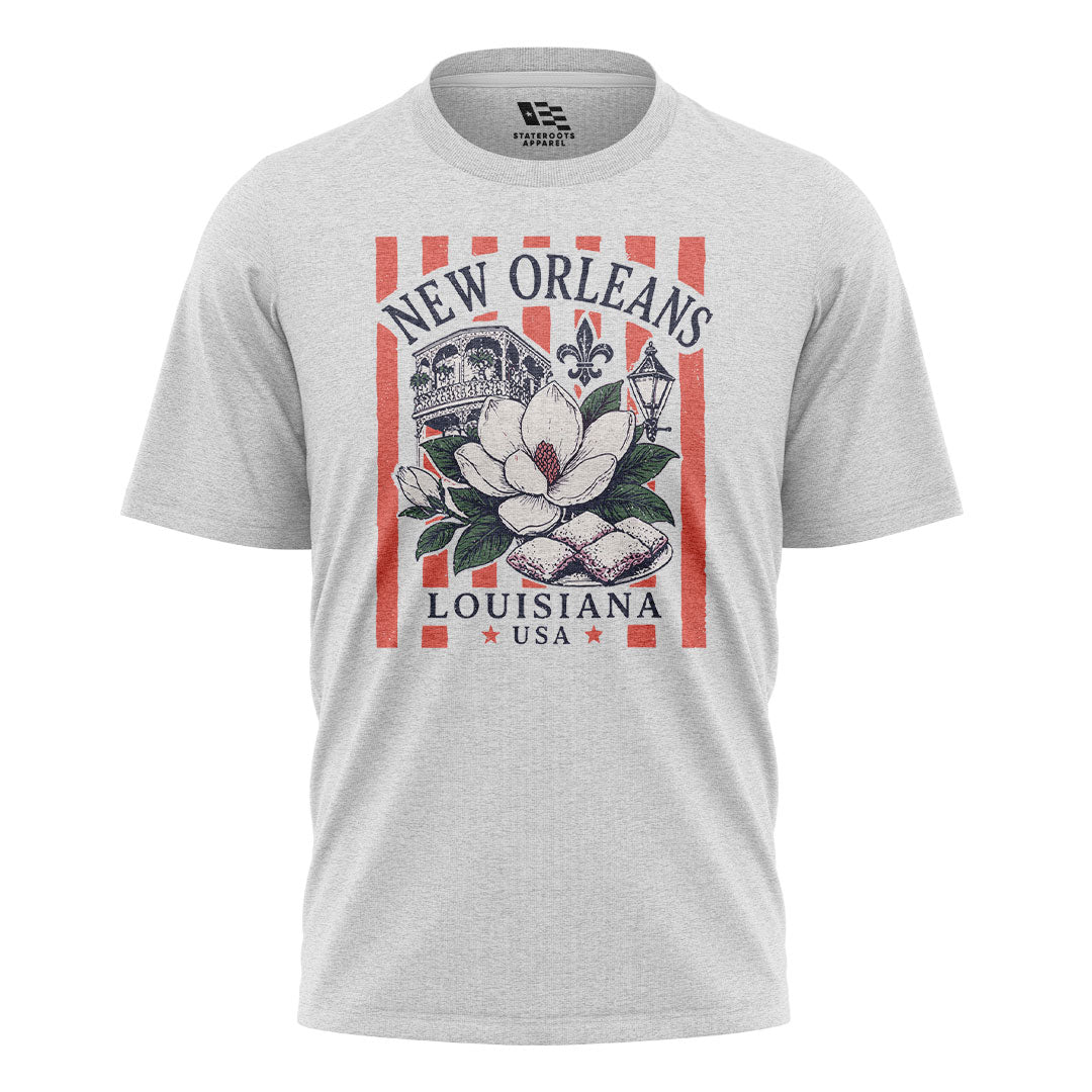 New Orleans Magnolia Beignets T-Shirt | NOLA Tee - White #1