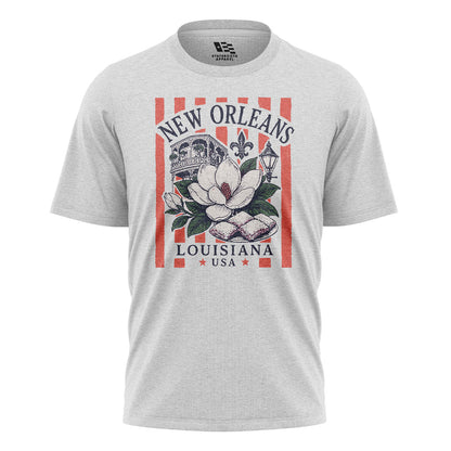 New Orleans Magnolia Beignets T-Shirt | NOLA Tee - White #1