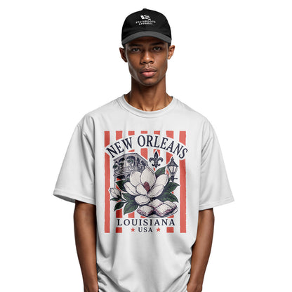 New Orleans Magnolia Beignets T-Shirt | NOLA Tee - White #4