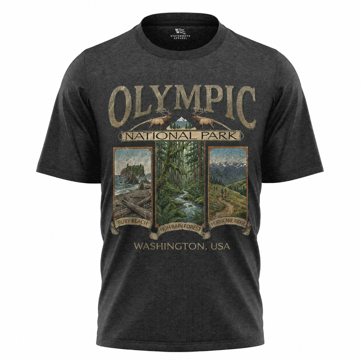 Olympic National Park Washington T-Shirt | Vintage Pacific Northwest Souvenir Tee