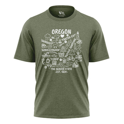 Oregon Beaver State Icons Tee | Collage Tee