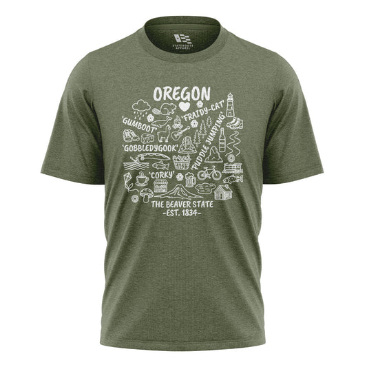 Oregon Beaver State Icons Tee | Collage Tee