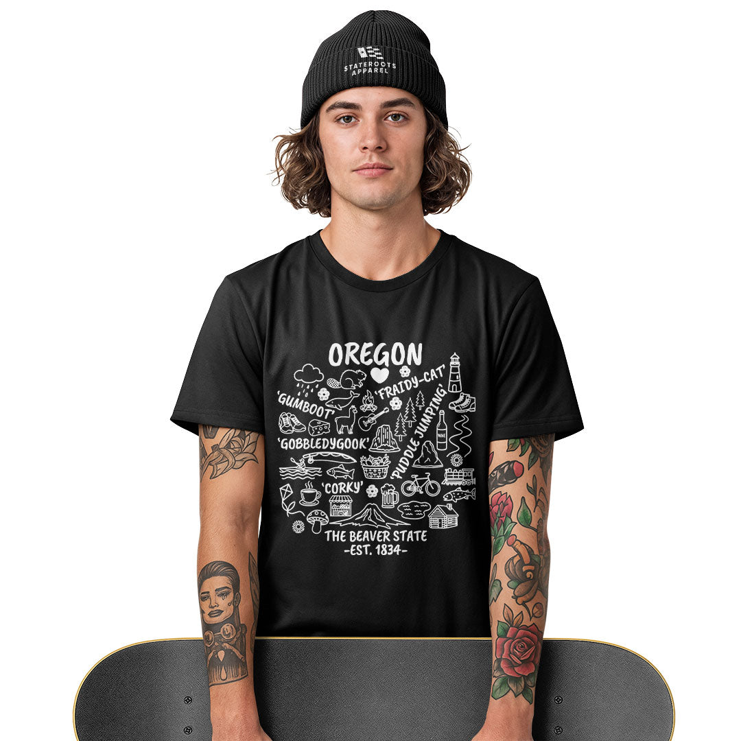 oregon-beaver-state-icons-collage-tee white