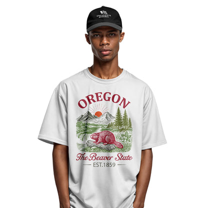 oregon-beaver-state-vintage-tee white