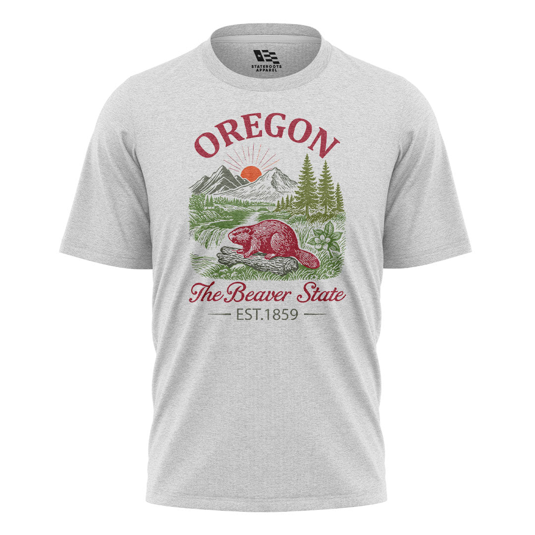 oregon-beaver-state-vintage-tee white