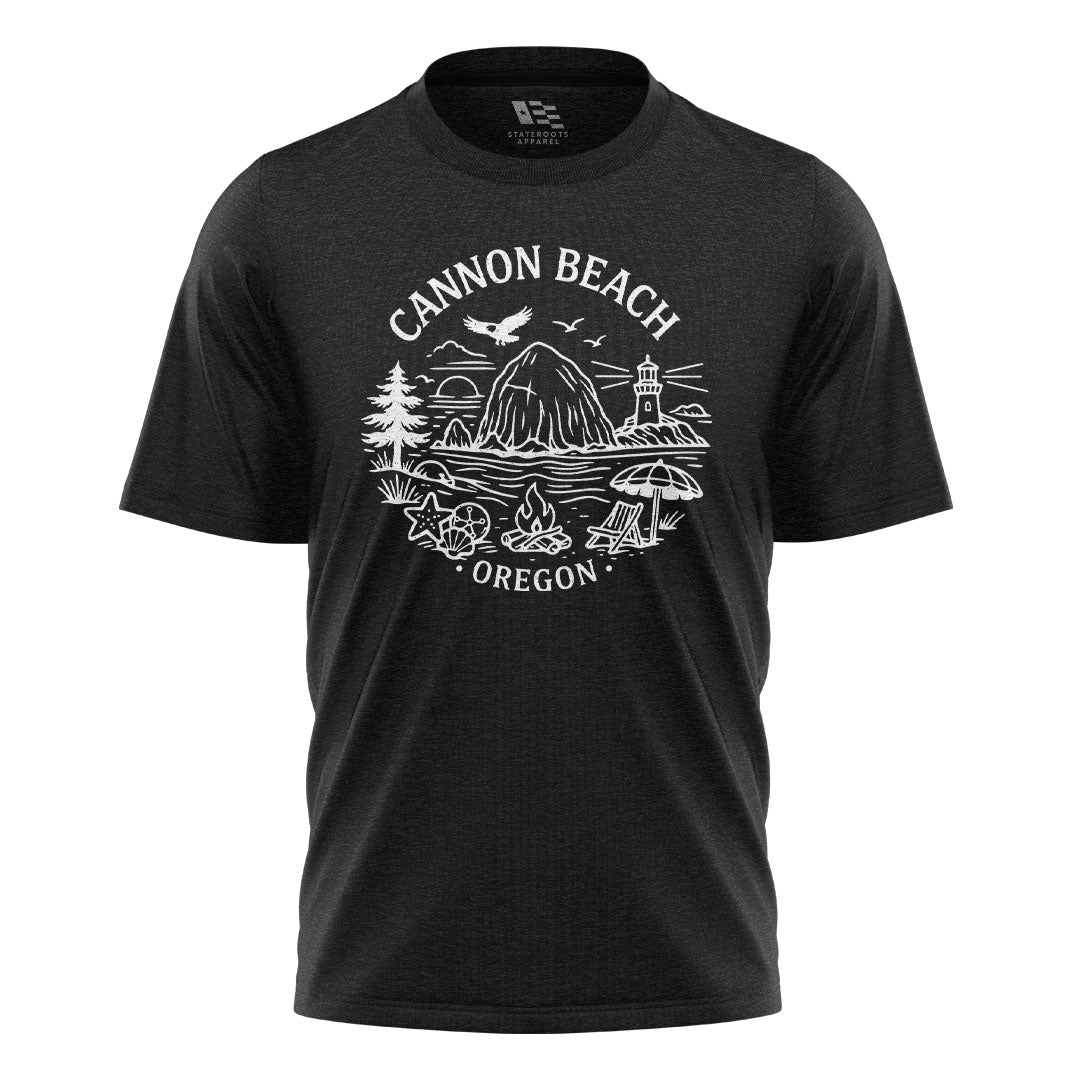 oregon-cannon-beach-line-art-tee black