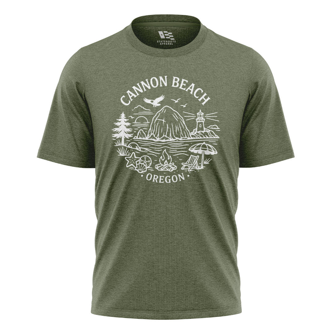Oregon Cannon Beach T-Shirt | Line Art Tee