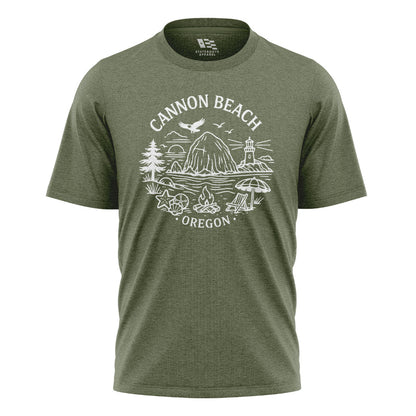 Oregon Cannon Beach T-Shirt | Line Art Tee