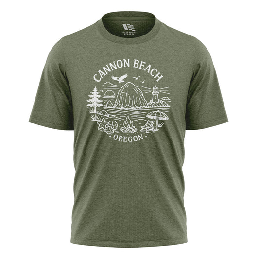 Oregon Cannon Beach T-Shirt | Line Art Tee
