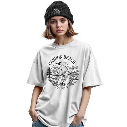 oregon-cannon-beach-line-art-tee military-green