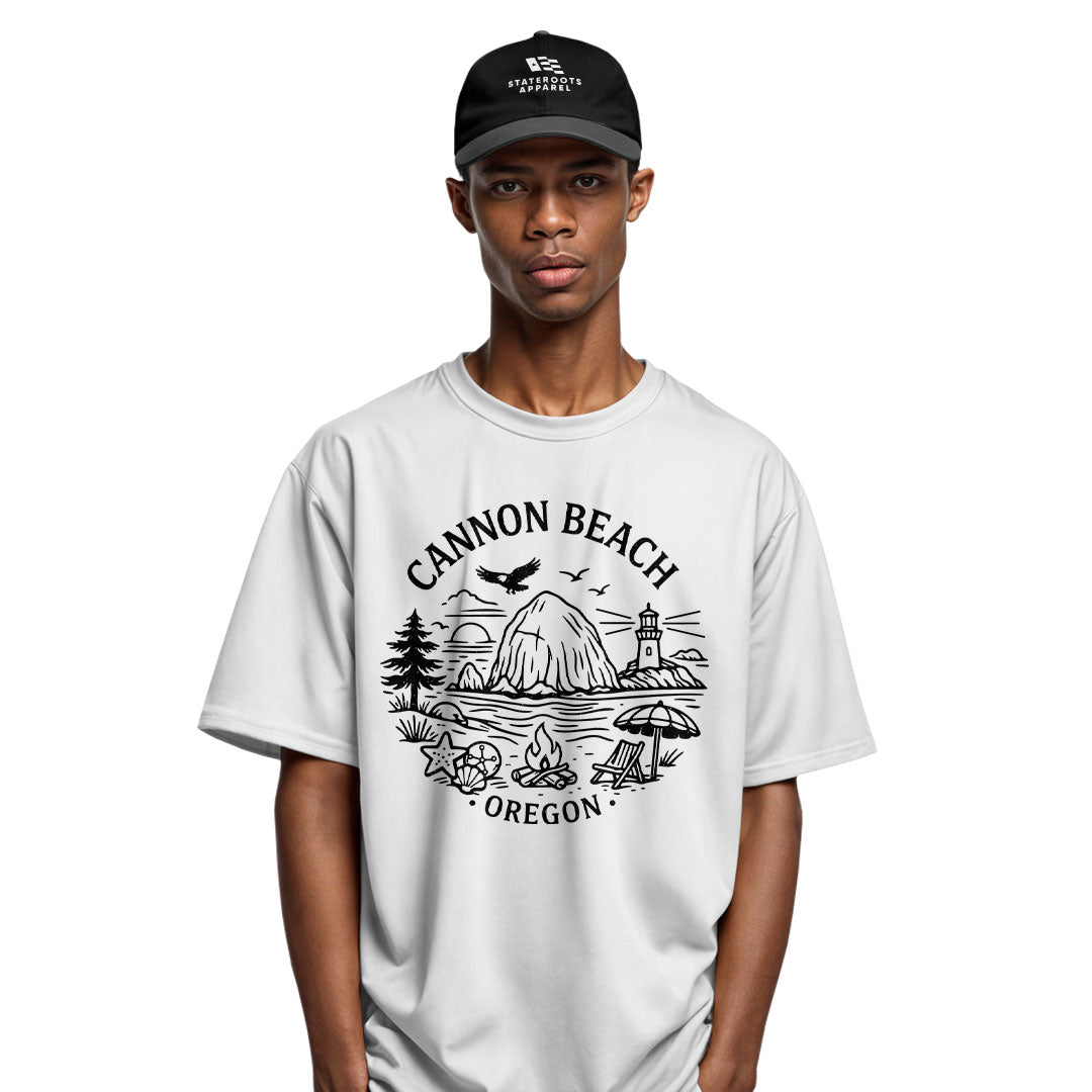 oregon-cannon-beach-line-art-tee white
