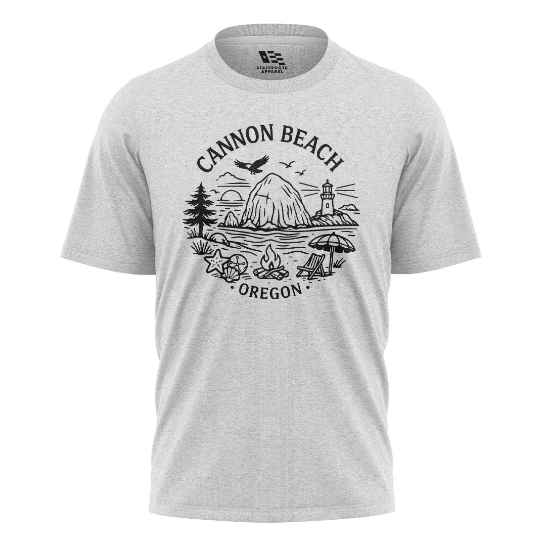 oregon-cannon-beach-line-art-tee white