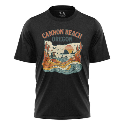 oregon-cannon-beach-vintage-tee black