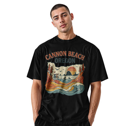 oregon-cannon-beach-vintage-tee black