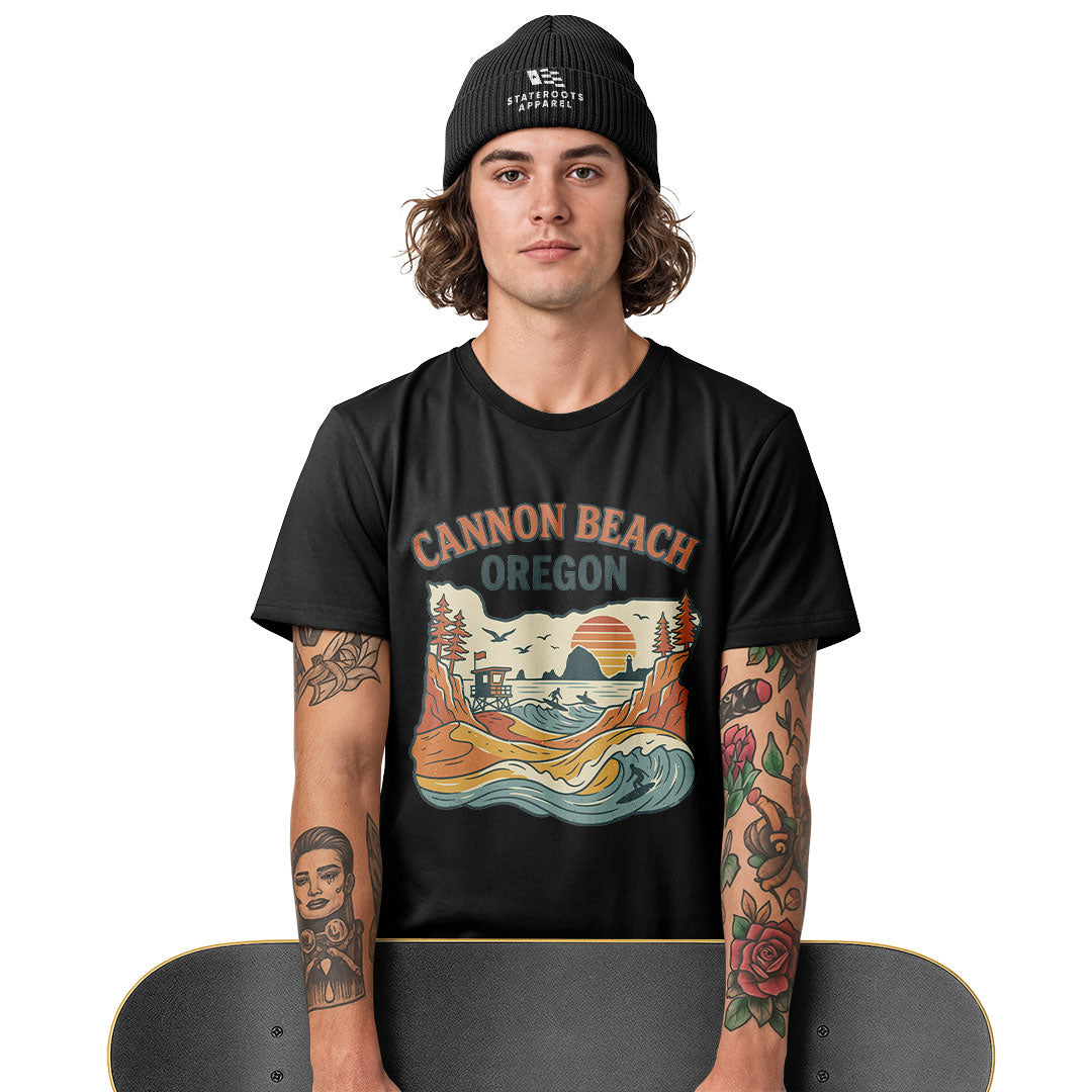 oregon-cannon-beach-vintage-tee white