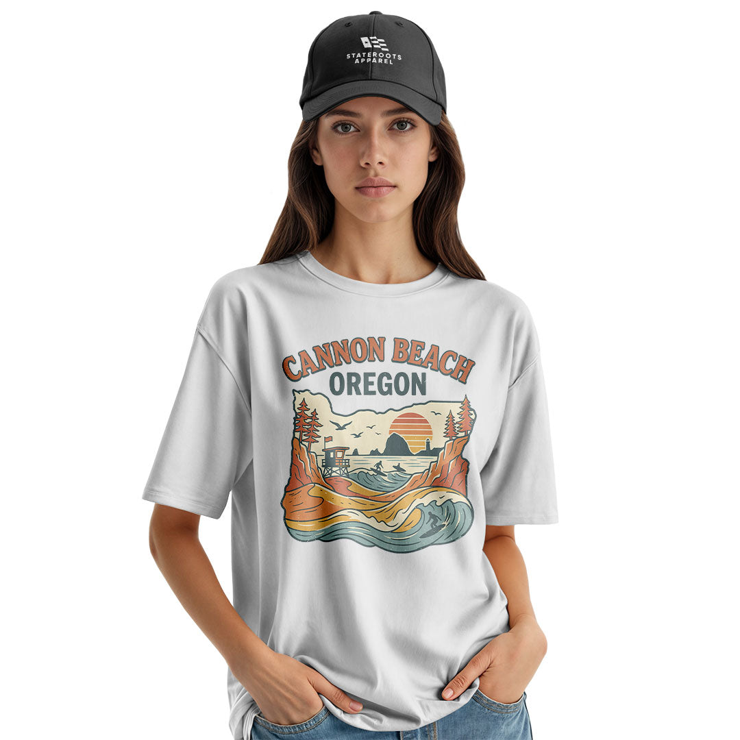 oregon-cannon-beach-vintage-tee white