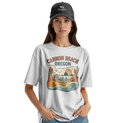 oregon-cannon-beach-vintage-tee white