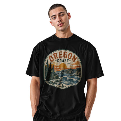 oregon-coast-badge-sunset-tee black