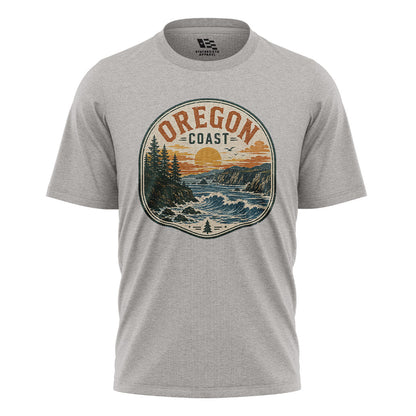oregon-coast-badge-sunset-tee sport-grey