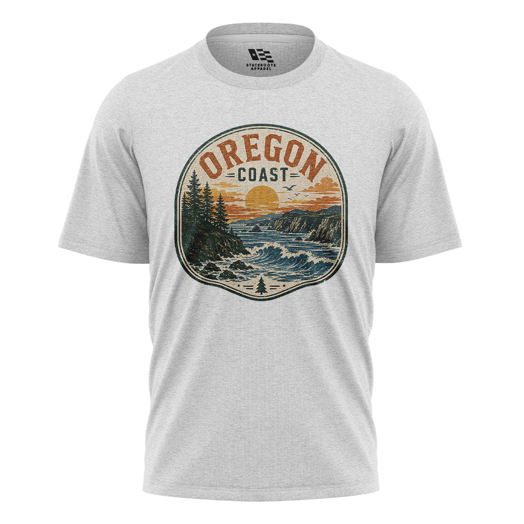 oregon-coast-badge-sunset-tee white