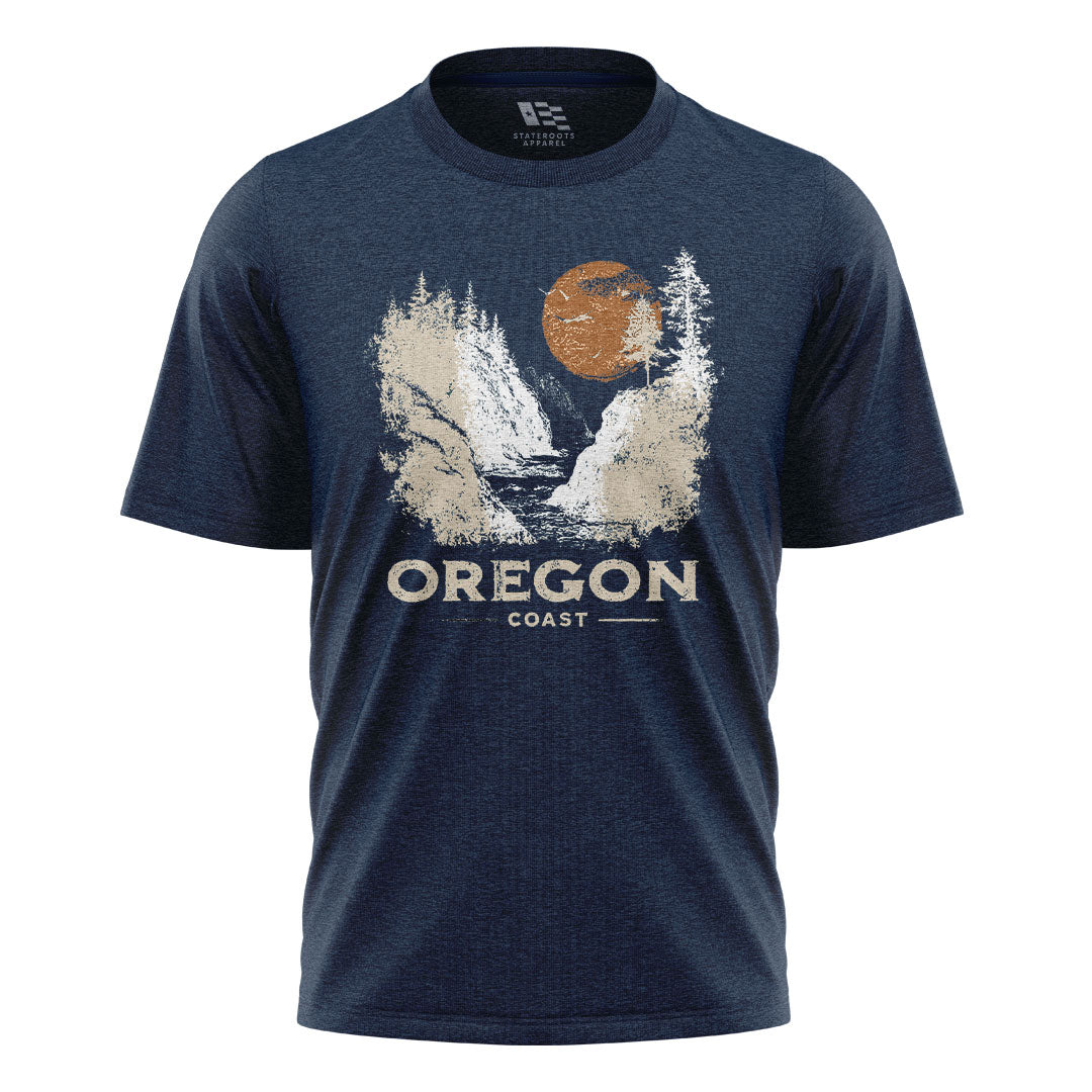 oregon-coast-waterfall-distressed-tee navy