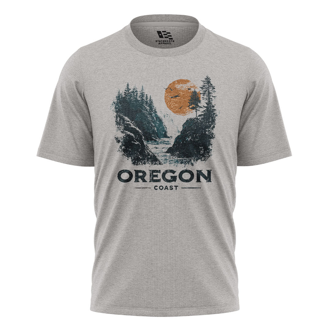oregon-coast-waterfall-distressed-tee sport-grey