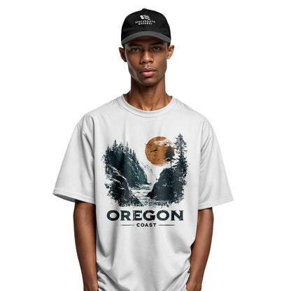 oregon-coast-waterfall-distressed-tee white