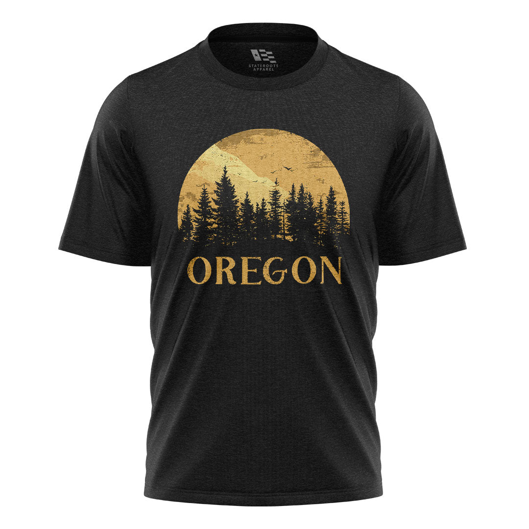 oregon-golden-forest-sunset-tee black