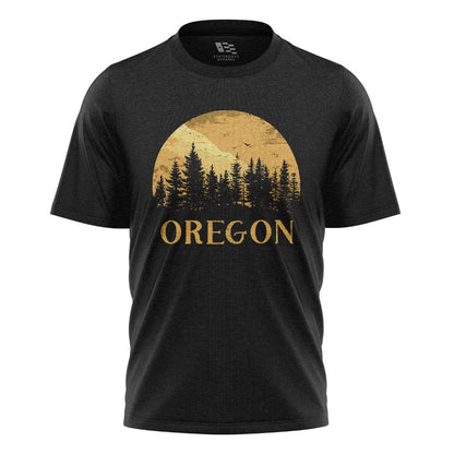 oregon-golden-forest-sunset-tee black