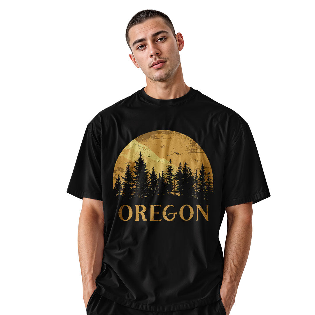 oregon-golden-forest-sunset-tee black