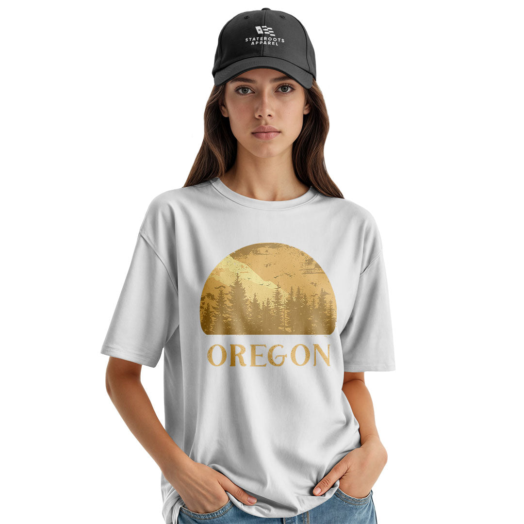 oregon-golden-forest-sunset-tee white