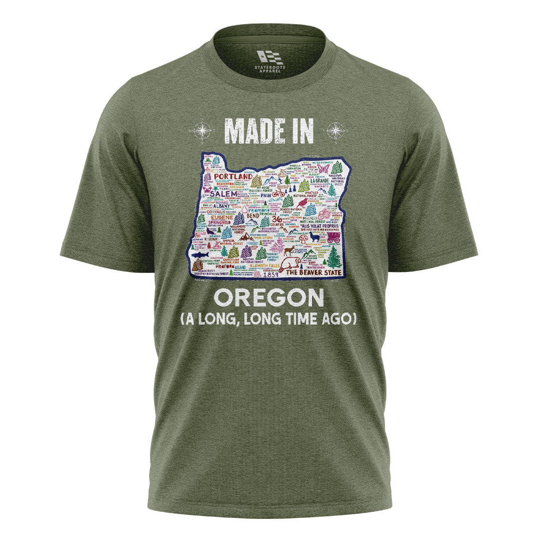 Made in Oregon State Map Tee | Vintage Map Tee
