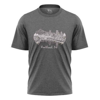 oregon-portland-skyline-line-art-tee charcoal