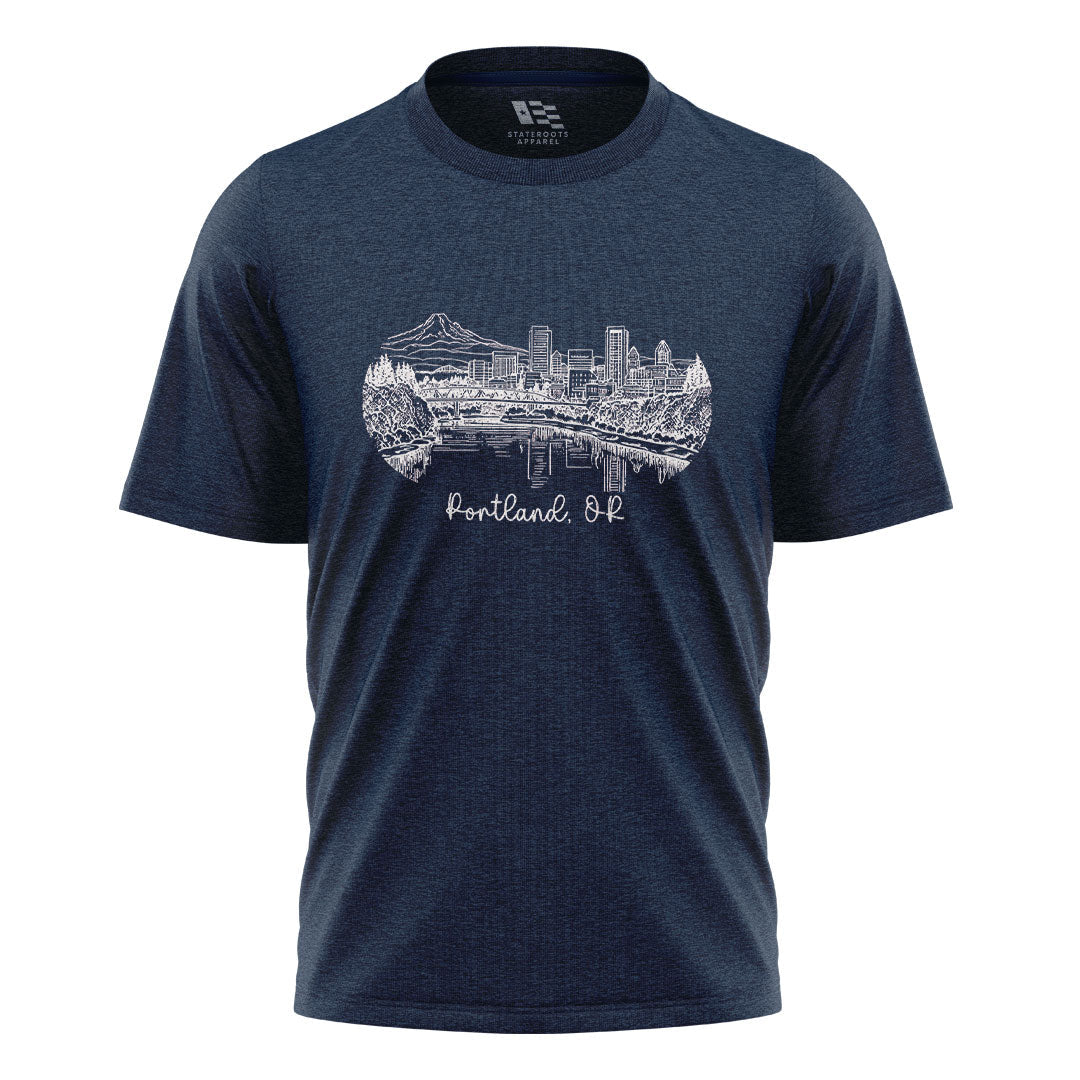 oregon-portland-skyline-line-art-tee navy