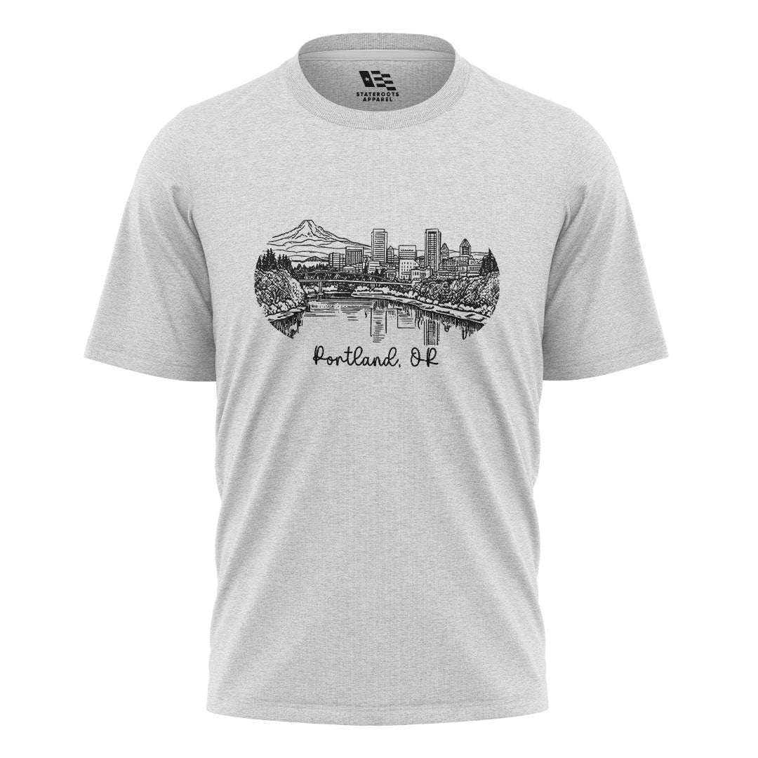 oregon-portland-skyline-line-art-tee white