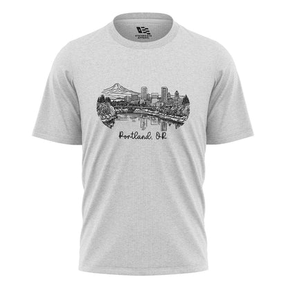 oregon-portland-skyline-line-art-tee white